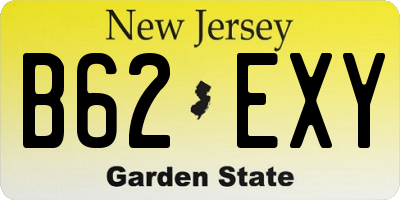 NJ license plate B62EXY
