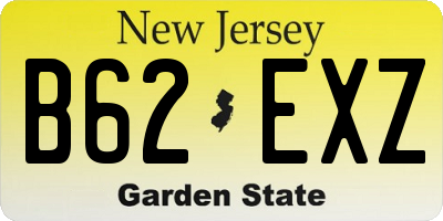 NJ license plate B62EXZ