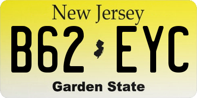 NJ license plate B62EYC