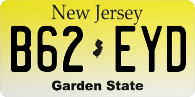 NJ license plate B62EYD