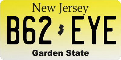 NJ license plate B62EYE