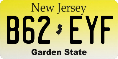 NJ license plate B62EYF