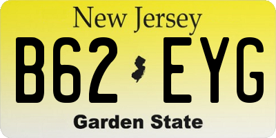 NJ license plate B62EYG
