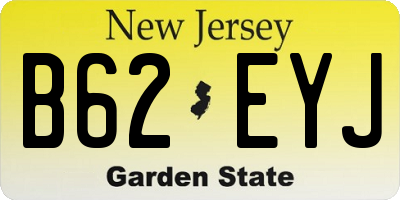 NJ license plate B62EYJ