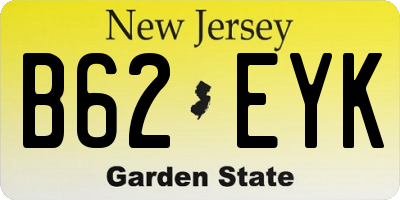 NJ license plate B62EYK