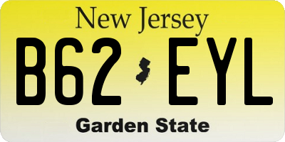 NJ license plate B62EYL