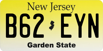 NJ license plate B62EYN