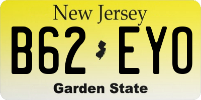 NJ license plate B62EYO
