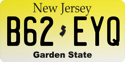 NJ license plate B62EYQ
