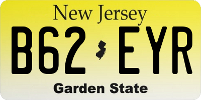 NJ license plate B62EYR