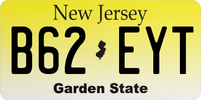 NJ license plate B62EYT