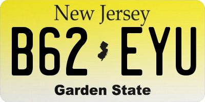 NJ license plate B62EYU