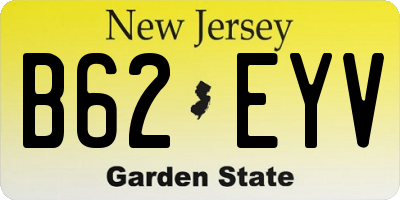 NJ license plate B62EYV