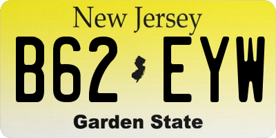 NJ license plate B62EYW