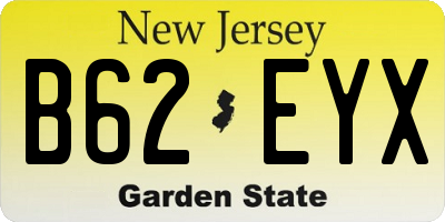 NJ license plate B62EYX