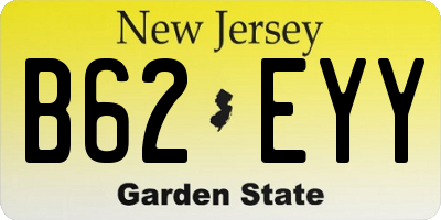 NJ license plate B62EYY
