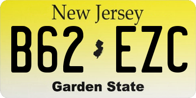 NJ license plate B62EZC