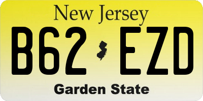 NJ license plate B62EZD