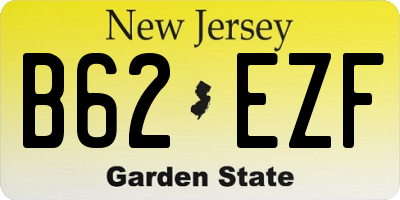 NJ license plate B62EZF