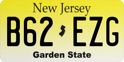 NJ license plate B62EZG
