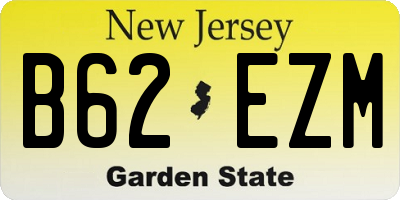 NJ license plate B62EZM