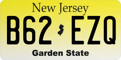 NJ license plate B62EZQ