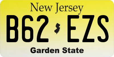 NJ license plate B62EZS