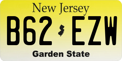 NJ license plate B62EZW