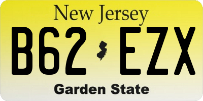 NJ license plate B62EZX