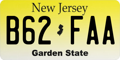 NJ license plate B62FAA
