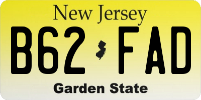 NJ license plate B62FAD