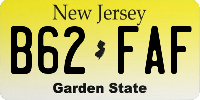 NJ license plate B62FAF