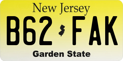 NJ license plate B62FAK