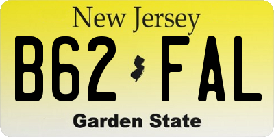 NJ license plate B62FAL