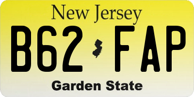 NJ license plate B62FAP