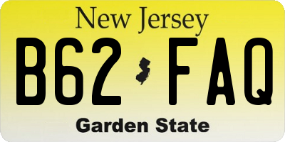 NJ license plate B62FAQ