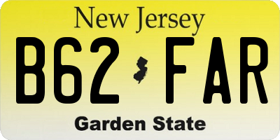 NJ license plate B62FAR