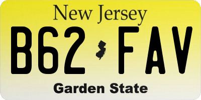 NJ license plate B62FAV