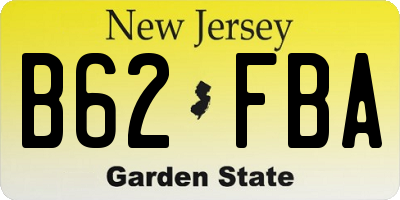 NJ license plate B62FBA