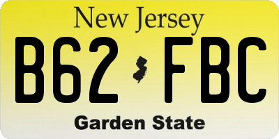 NJ license plate B62FBC