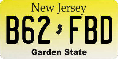 NJ license plate B62FBD