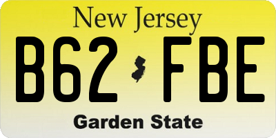 NJ license plate B62FBE