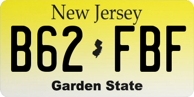 NJ license plate B62FBF