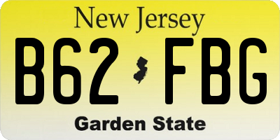 NJ license plate B62FBG