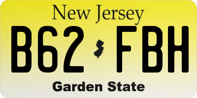 NJ license plate B62FBH