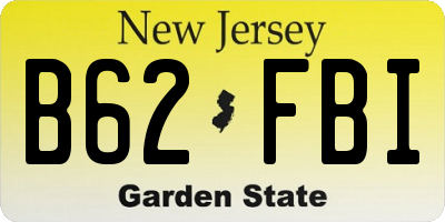 NJ license plate B62FBI