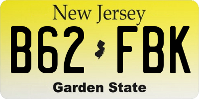 NJ license plate B62FBK