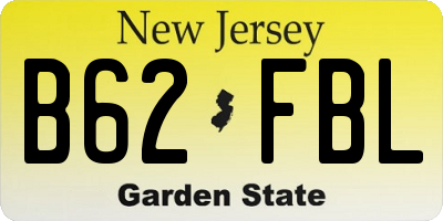 NJ license plate B62FBL