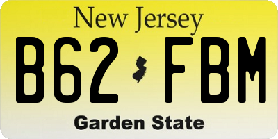 NJ license plate B62FBM