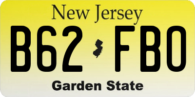 NJ license plate B62FBO